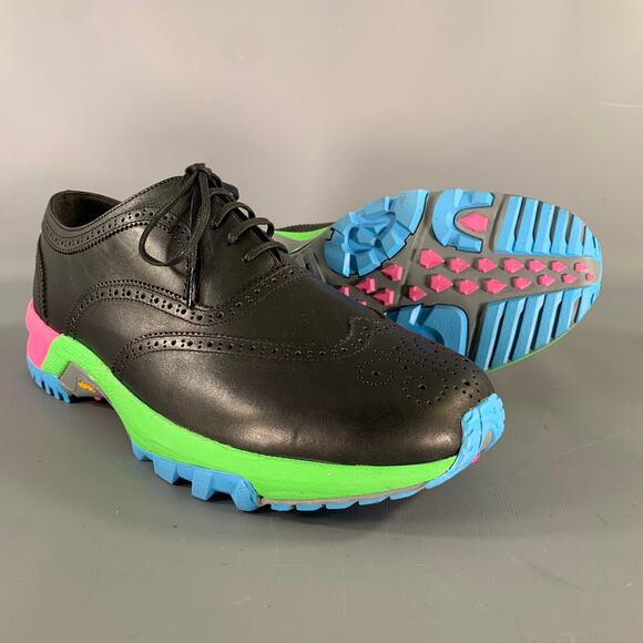 COMME des GARCONS HOMME PLUS Size 10 Black Multi-Color Perforated Lace Up Shoes main image 6